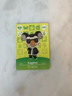 Eugene 080 Animal Crossing NINTENDO Amiibo Card Series 1 MINT NEW HORIZON